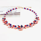 American Flag Beaded Necklace