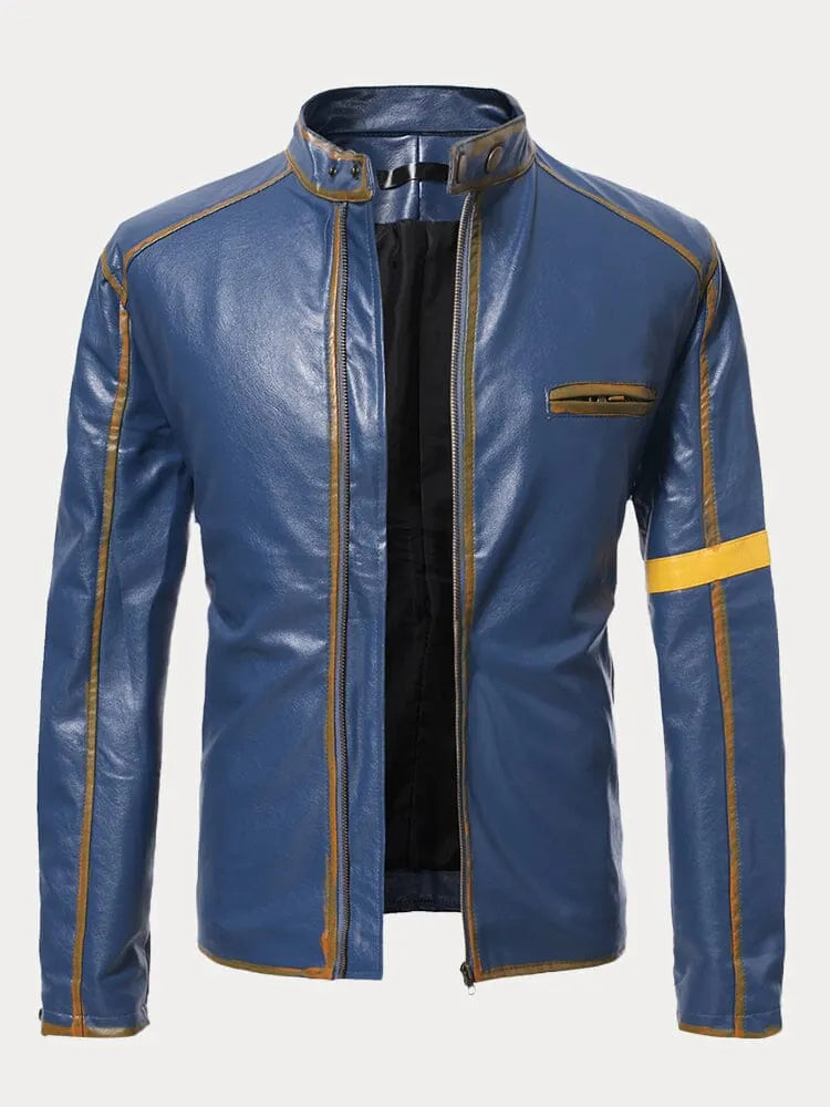 Stand Collar Punk Leather Jacket
