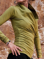Yoga Wrap Top with Long Sleeves, Women's Blouse with Cowl, Alternative Clothing