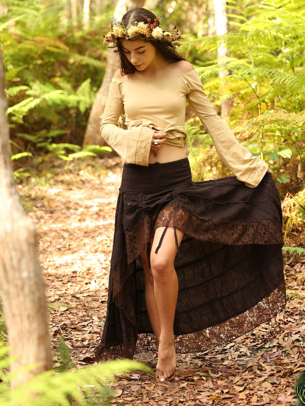 Boho Top with Long Flared Sleeves