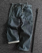 Vintage 13 Oz Raw Straight Leg Jeans