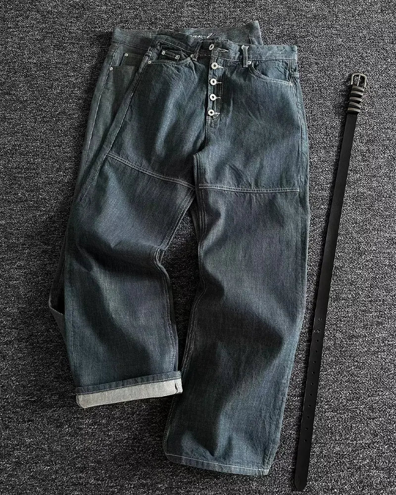 Vintage 13 Oz Raw Straight Leg Jeans