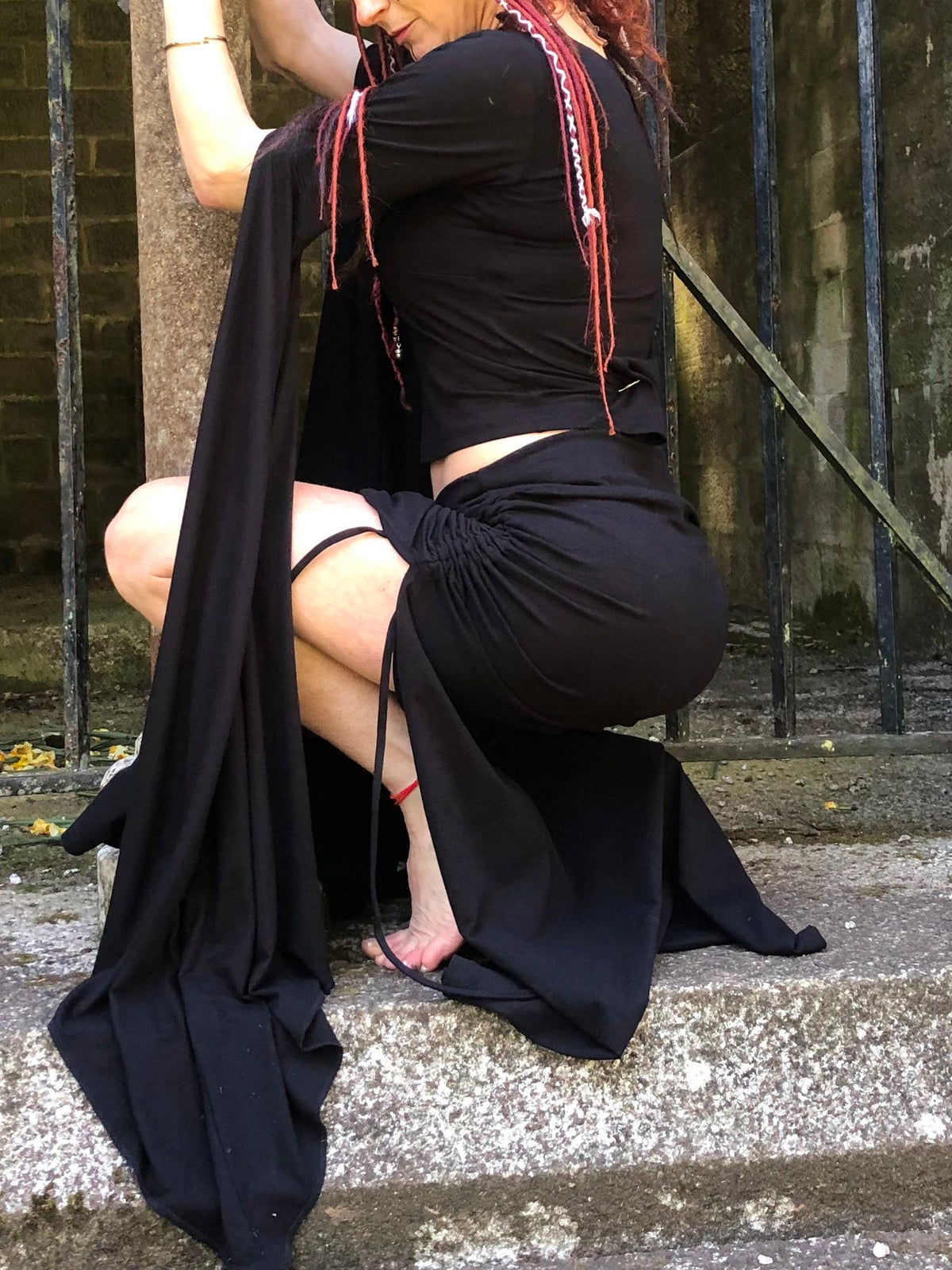 Black Wing Sleeve Top, Elven Fairy Burning Man Clothing