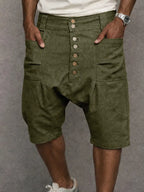 Casual 100% Cotton Drop Crotch Harem Shorts