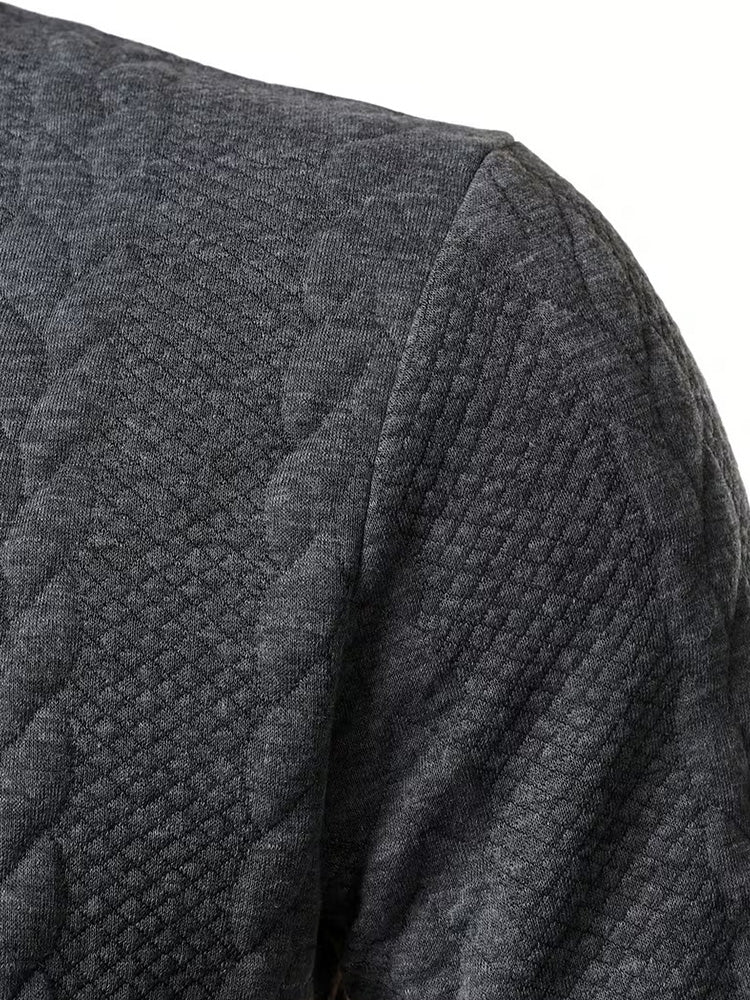 Men's Cable Knit Short Sleeve Polo Shirt