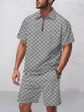 Timeless Checkered Shirt Shorts Set