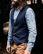 Vintage V-neck Denim Single-breasted Vest