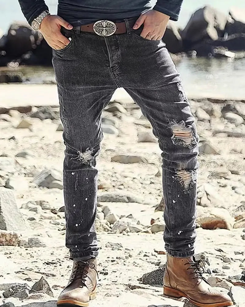 Vintage Black Ripped Jeans