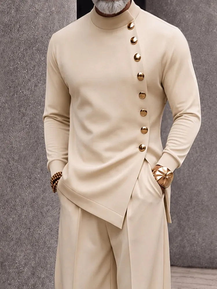 Modern Tailoring Refined Button Design Matching Set