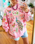 Mahjong Peacock Sequined Pullover