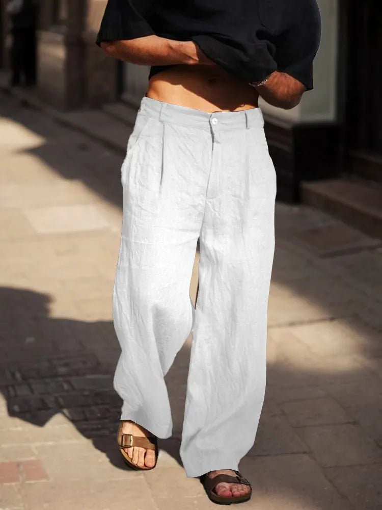 Comfort Fit Cotton Straight Pants