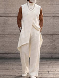 Asymmetrical High Low Hem Longline Sleeveless Top Set