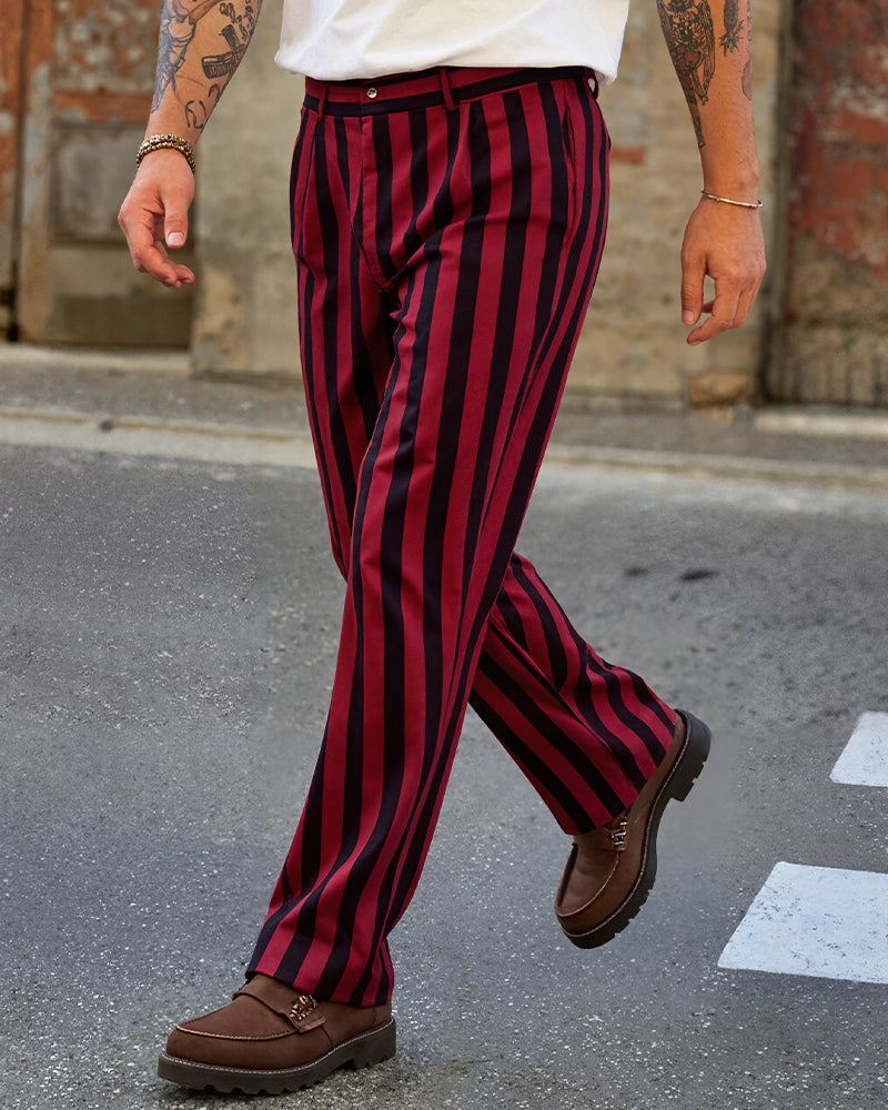 Vintage Vertical Stripe Straight©\Leg Trousers