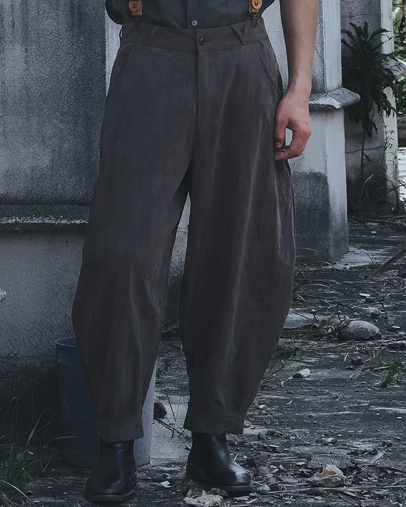 Vintage Gray Balloon Casual Pants
