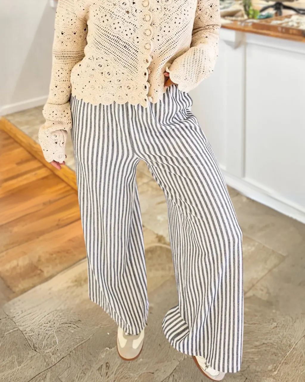 Breezy Pinstripe Palazzo Pants
