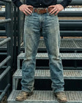 Vintage Faded Distressed Western Bootcut Rodeo Cowboy Denim Jeans