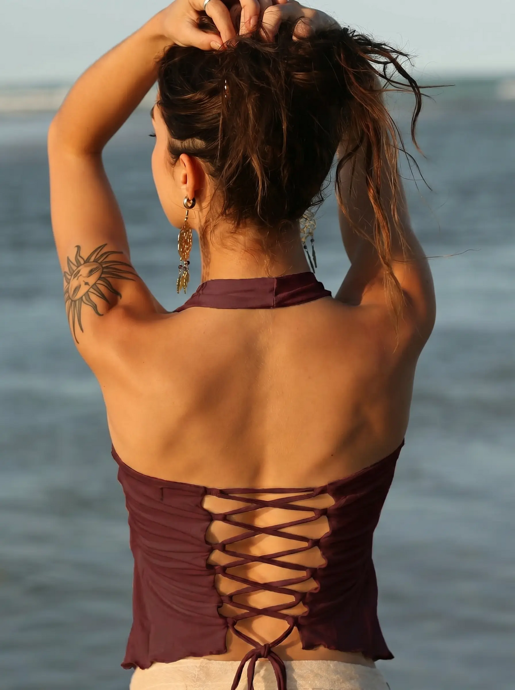 Festival Yoga Halter Top, Tribal Burning Man Style, Pixie Fairy Boho Elven Clothing