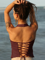 Festival Yoga Halter Top, Tribal Burning Man Style, Pixie Fairy Boho Elven Clothing