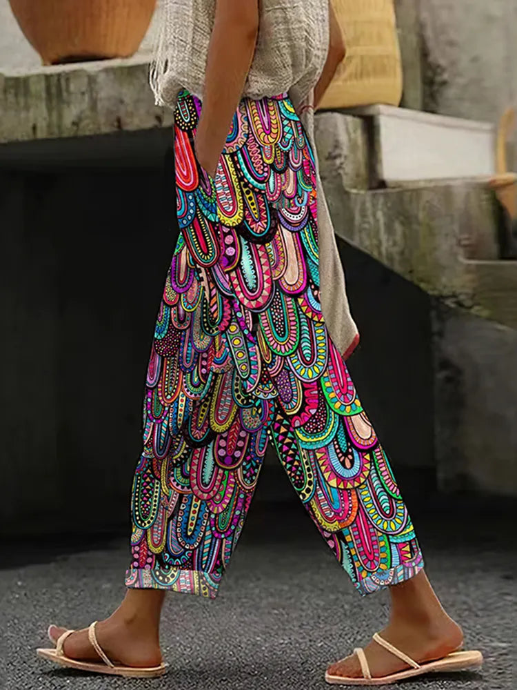 Women's Drippy Drips Art Print Casual Pants