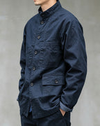 Vintage Deep©\Indigo©\Navy Washed Cotton Blend Stand Collar Jacket