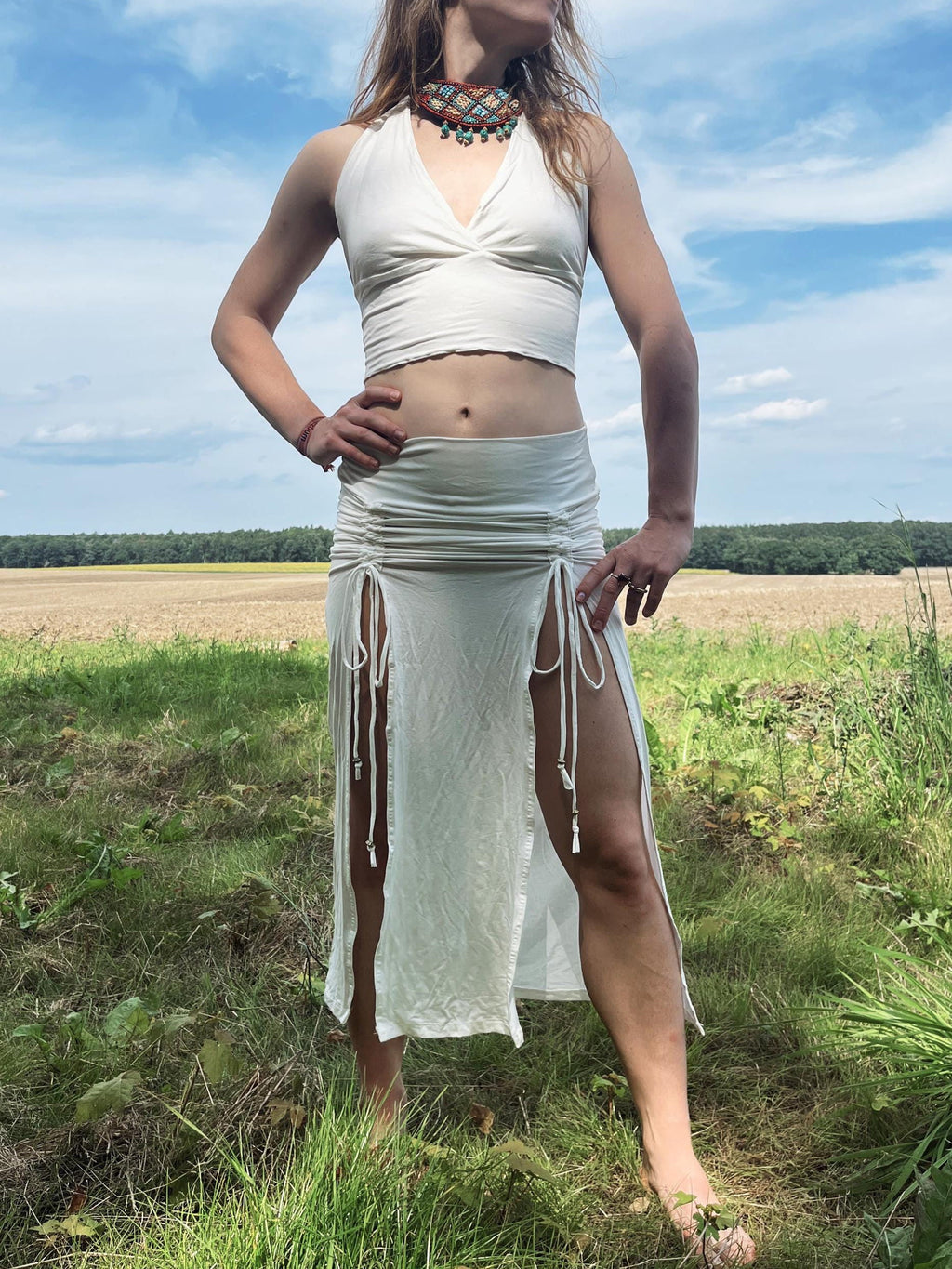 Halter Crop Top: Stretchy, Yoga, Bellydance, Boho, Ritual, Burning Man