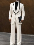 Elegant Contrast Shawl Collar Blazer Set