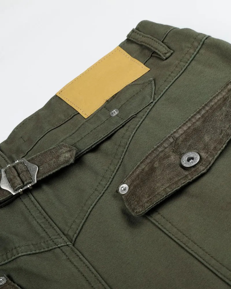 Vintage Army Green High©\Rise Wide©\Leg  Field Trousers