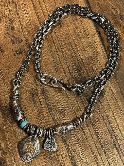 Vintage Style Goshawk Pendant Collarbone Necklace