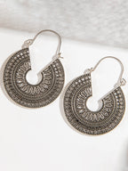 Vintage Exaggerated Hollow-Out Floral Tribal Drop Earrings