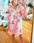 Mixed Mahjong Sequin V-neck Dress