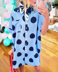 Stylish Polka Dot Shirt Dress