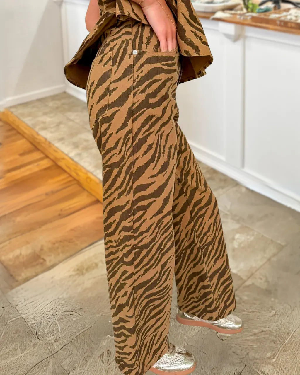 Zebra-print Pocket Pants