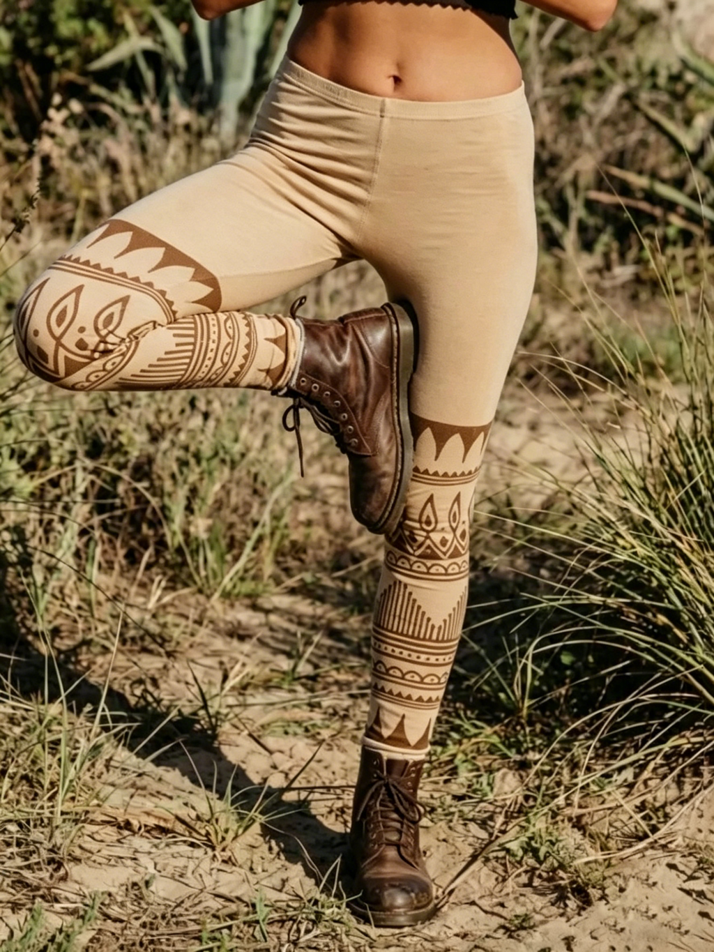 Tribal Totem Print Tight Leggings