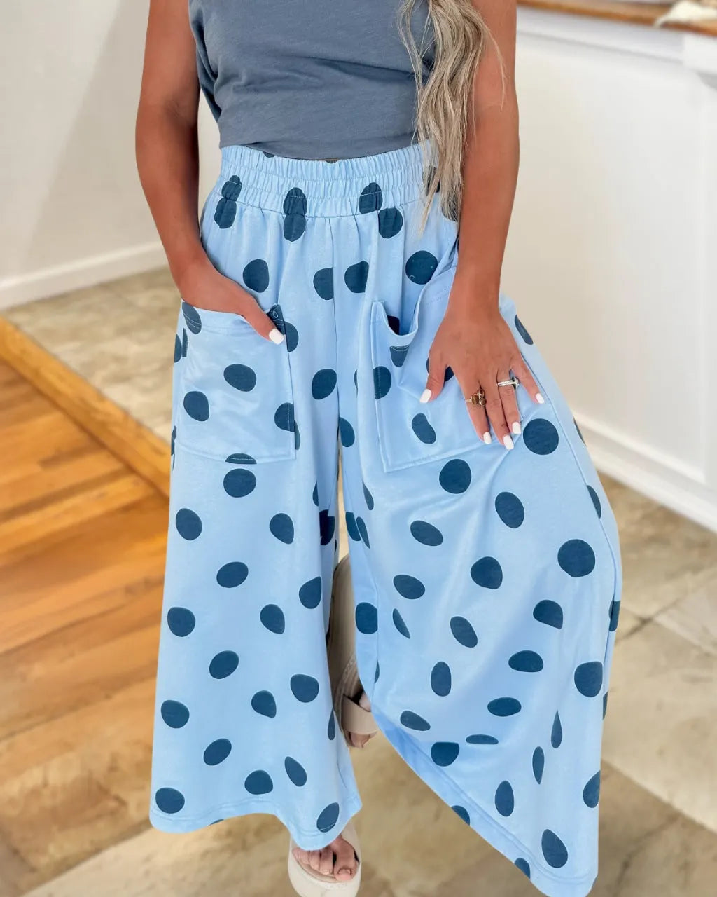 Casual Polka Dot Wide-leg Pants