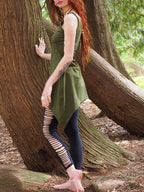 Tribal Asymmetric Drawstring Tank Top