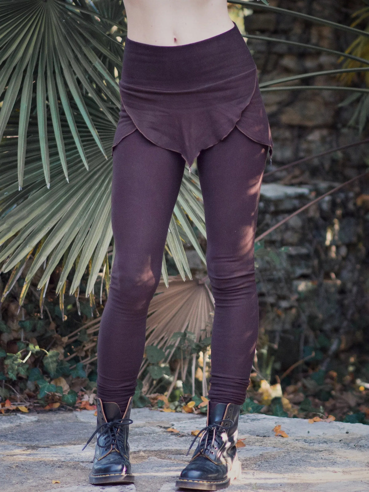 Hand Dyed Bamboo Leggings: Cotton Fleece Pixie Yoga Pants