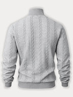 Casual High Collar Jacquard Sweatshirt