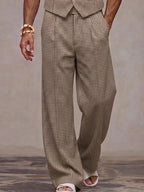 Modern Plaid Suit Vest and Pants Set