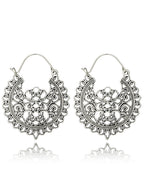 Vintage Exaggerated Hollow-Out Floral Tribal Drop Earrings
