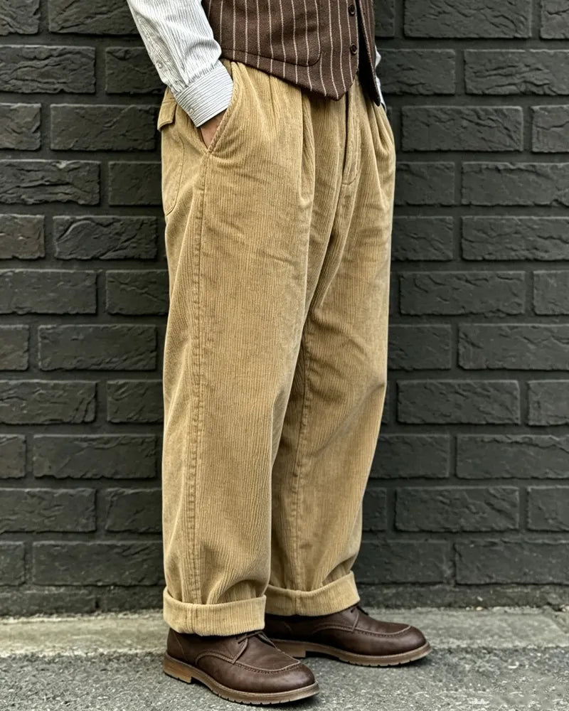 Vintage Camel©\Tan Corduroy Wide©\Leg Trousers