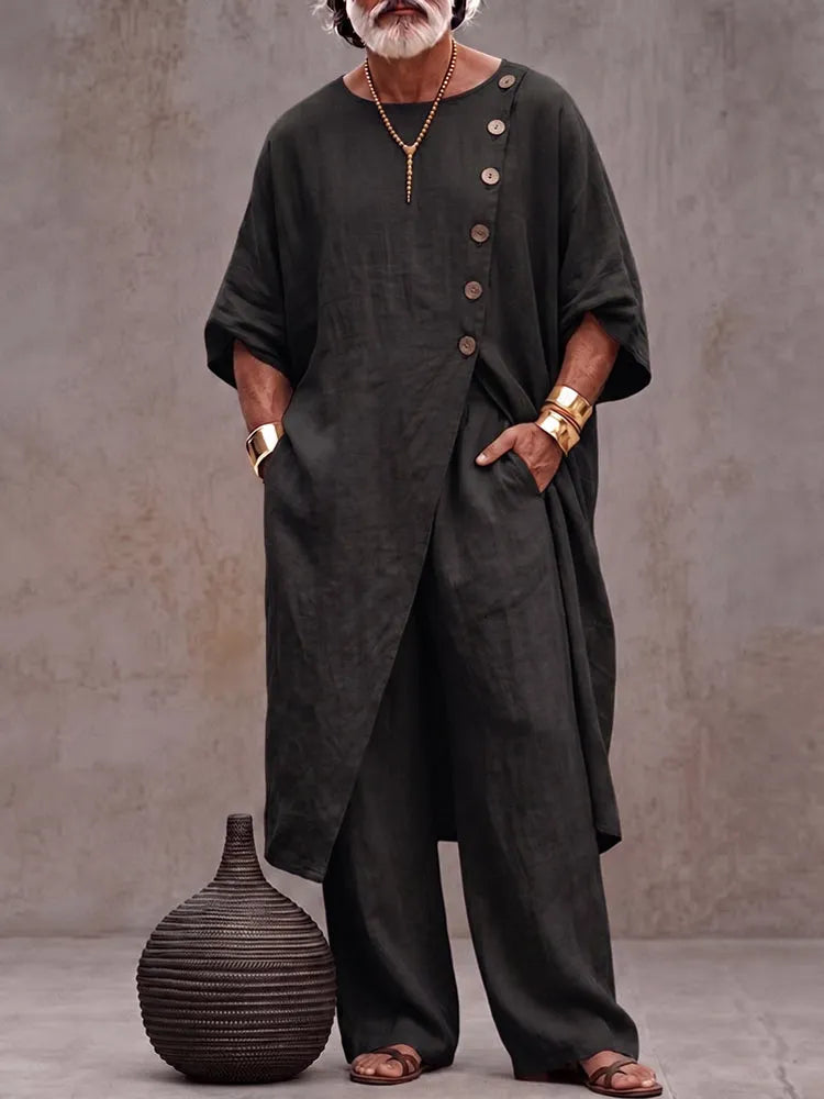 Boho Artistic Cotton Loose Fit Matching Set