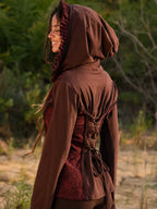 Cotton Boho Hoodie: Lace Ruffles, Bell Sleeves - Festival Top