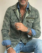 Retro Camouflage Military Utility Shirt Jacket