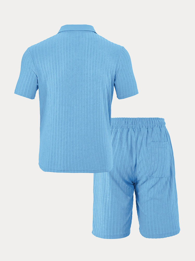 Breathable Vertical Stripe Matching Set
