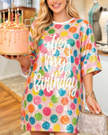 "It's My Birthday" Polka-Dot Sequin Dress