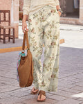 Retro Chic Floral Print Wide Leg Pants