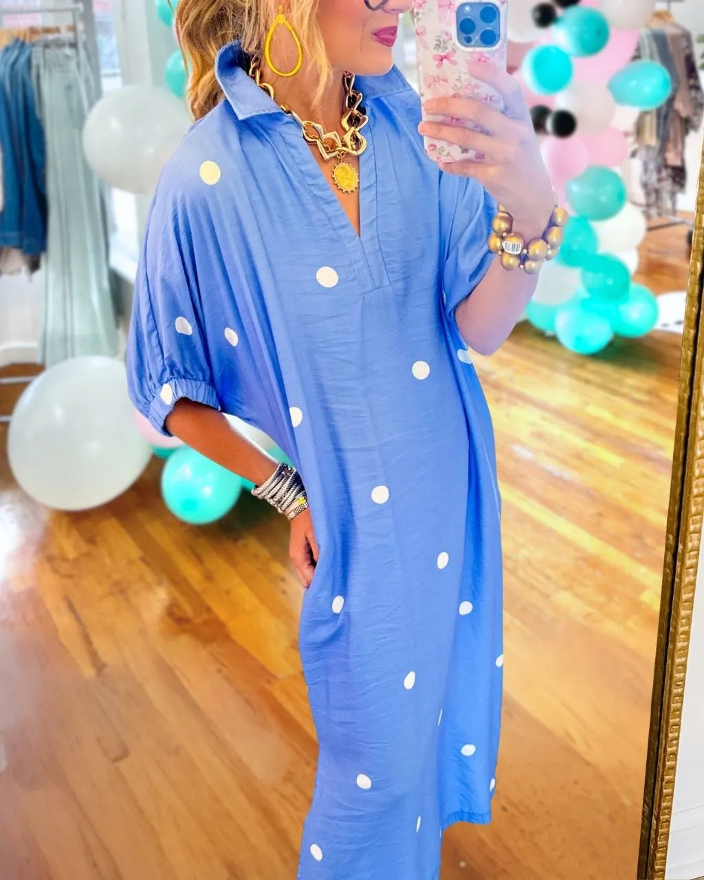 Simple Polka Dot Maxi Dress