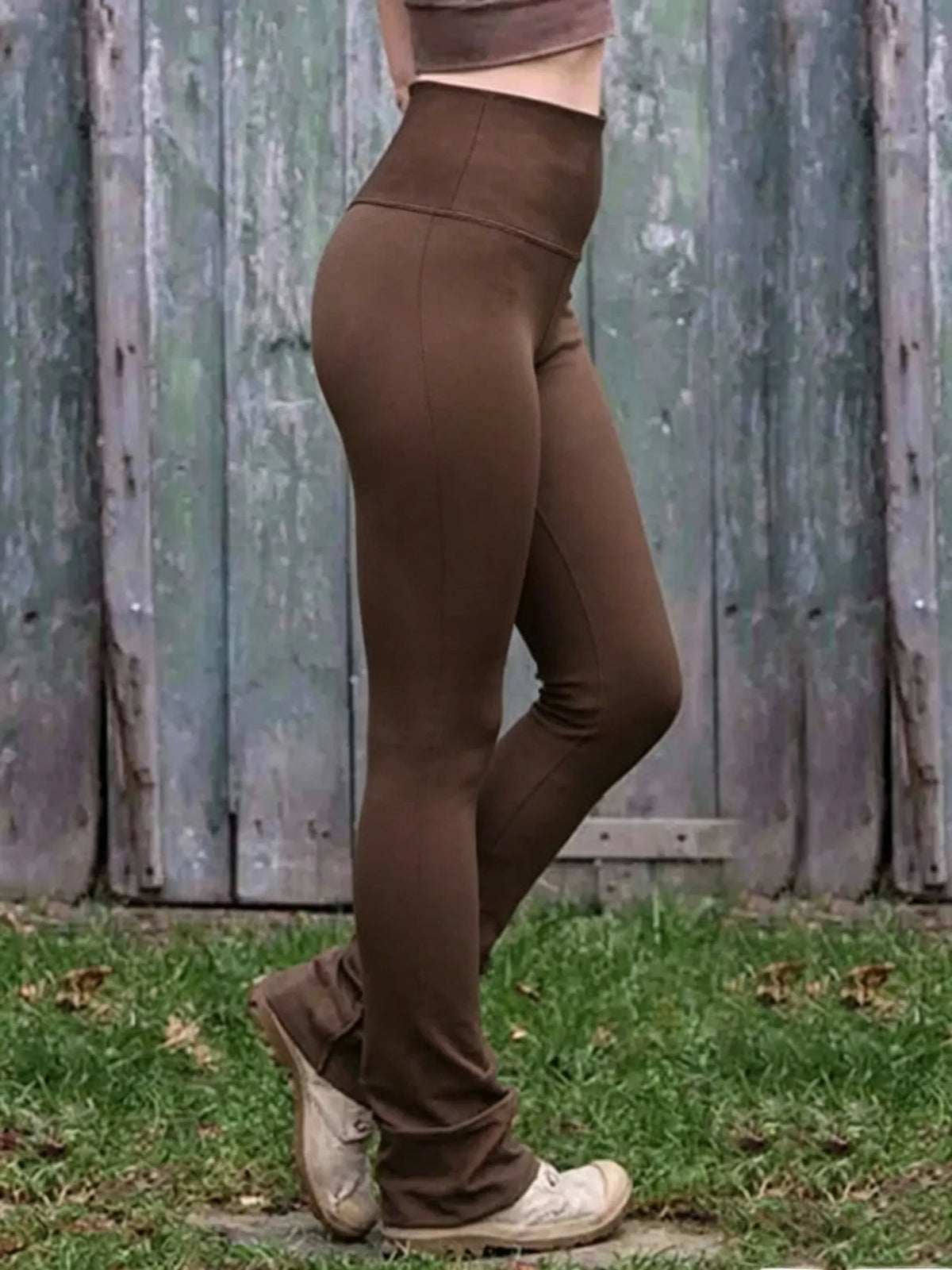 High-Rise Ruched Yoga Leggings with Slim Fit