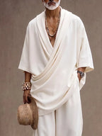 Effortless Loose Draped Cross-Front Longline Top Set