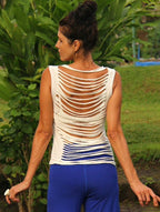 Tattered Tank Top - Shredded Sexy Open Back - Cut Out Top